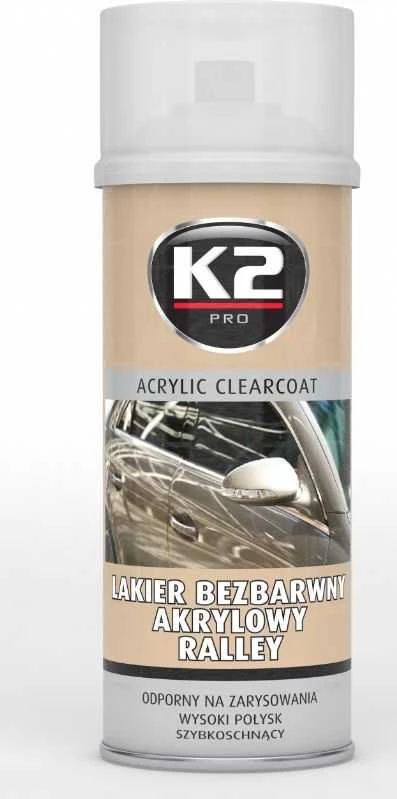 Skaidrus purškiamas akrilinis lakas K2 GLOSS 400ML (Blizgus)