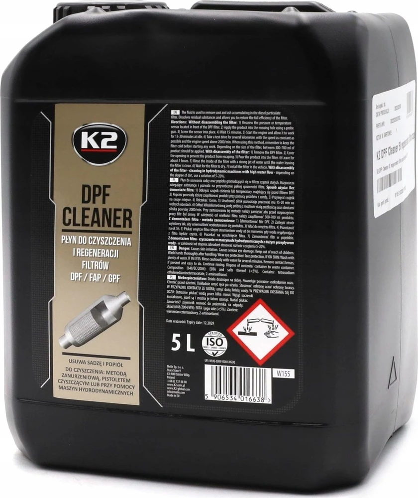 Melle K2 SKYSČIAI DPF/FAP FILTRŲ VALYMUI IR REGENERACIJAI CLEANER 5L