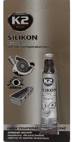 Melle K2 SILIKONAS Juodas 21G AUKŠTATEMPERATŪRIS +350°C SKYSTA TARPINĖ