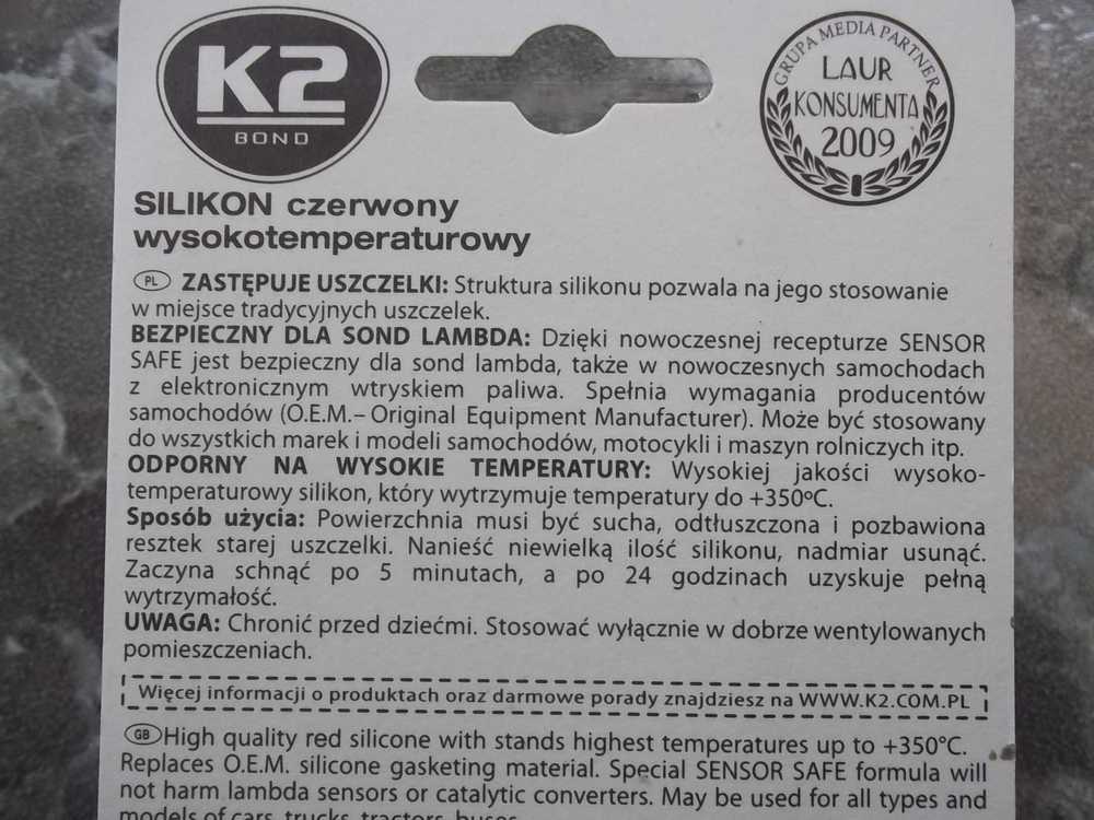 Melle K2 SILIKON RAUDONAS 85G AUKŠTATEMPERATŪRIS +350°C, SKYSTAS TARPIKLIS