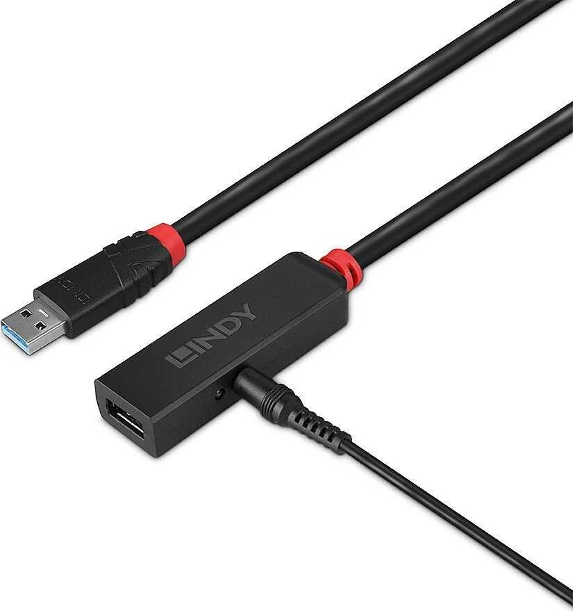 USB Prailginimo Laidas - LINDY USB 3.0 Aktyvus Prailginimo Laidas, M/F, 5 Gbps, 3 m, Juodas