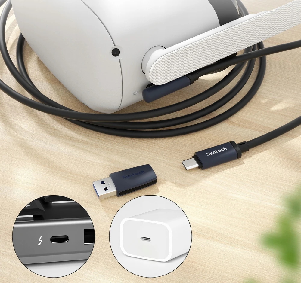 2in1 USB-C USB-A kabelis, 5 m ilgio, 5 Gbps perdavimo sparta, skirtas „Meta Quest 3 2 Pro Pico4“ / „C101“