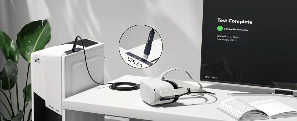 2in1 USB-C USB-A kabelis, 5 m ilgio, 5 Gbps perdavimo sparta, skirtas „Meta Quest 3 2 Pro Pico4“ / „C101“