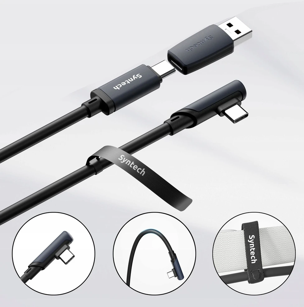 2in1 USB-C USB-A kabelis, 5 m ilgio, 5 Gbps perdavimo sparta, skirtas „Meta Quest 3 2 Pro Pico4“ / „C101“