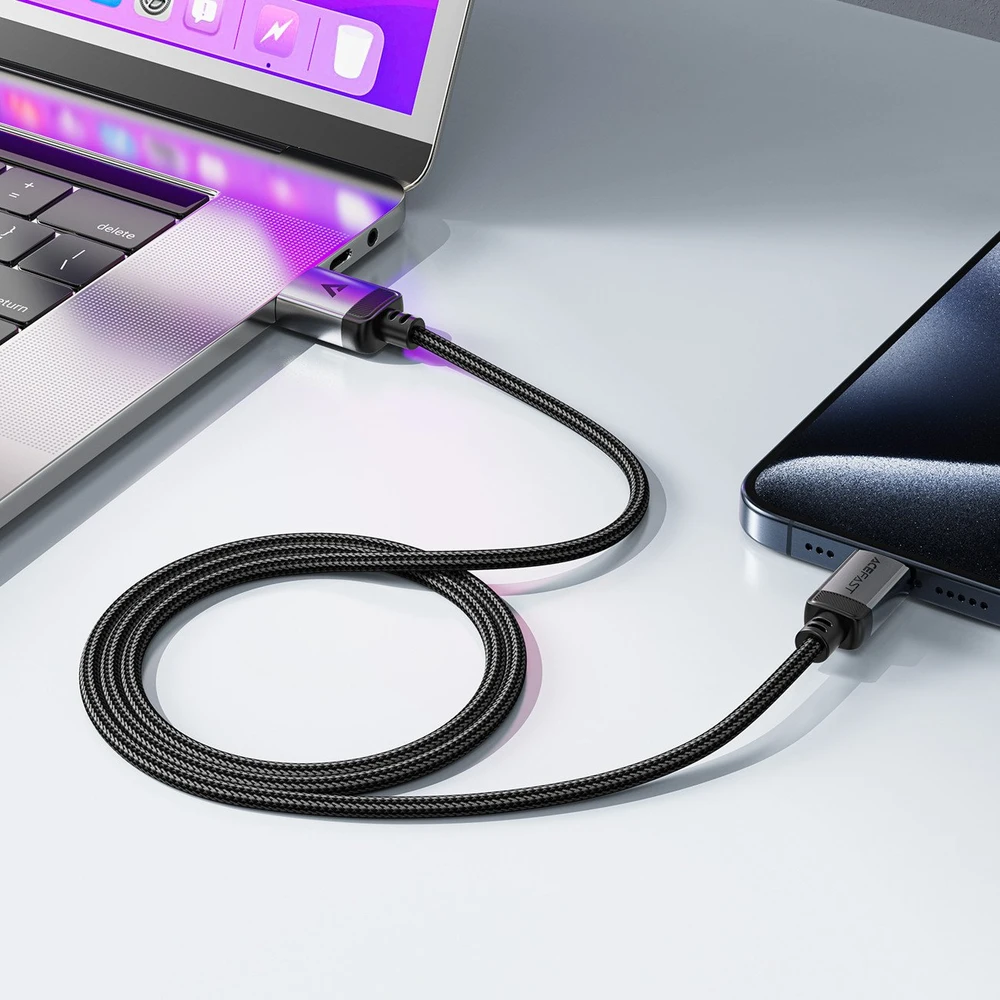 Acefast C20-04 USB-A – USB-C laidas 480Mb/s 3A 1.2m – Juodas