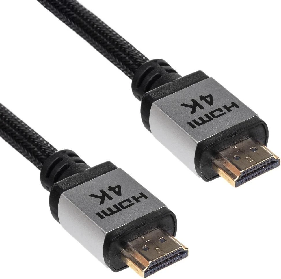 HDMI laidas su 4K jungtimis ir pintas paviršiumi