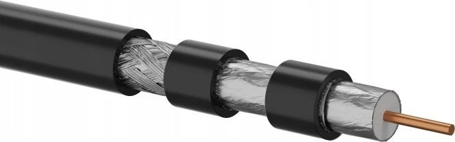 RG6 75 omų gelis Trishield išorinis koncentrinis koncentrinis laidas, 1.02/4.55/6.86 PE Fca 500m ALANTEC