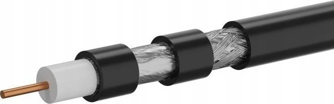 RG6 75 omų gelis Trishield išorinis koncentrinis koncentrinis laidas, 1.02/4.55/6.86 PE Fca 500m ALANTEC