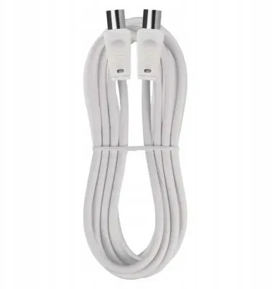 Kabelis TV antenai RF, 2.5m, kištukas - lizdas, baltas EMOS