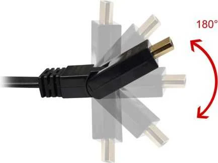 HDMI kampinis lankstomas laidas