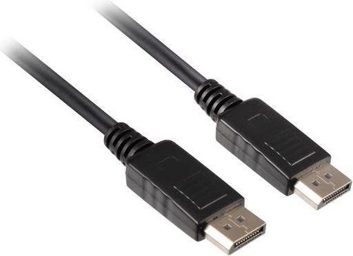 Juodas DisplayPort laidas su dvigubomis jungtimis