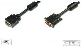 Assmann Electronic DIGITUS VGA laidinis kabelis DVI 5m Dual Link 2Ferrit Cores K8 bulk 24+1 AWG28 max. 2560x1600