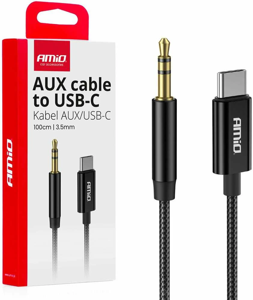 USB-C į 3,5 mm Mini Jack AUX kabelis 1 m AMIO-04294