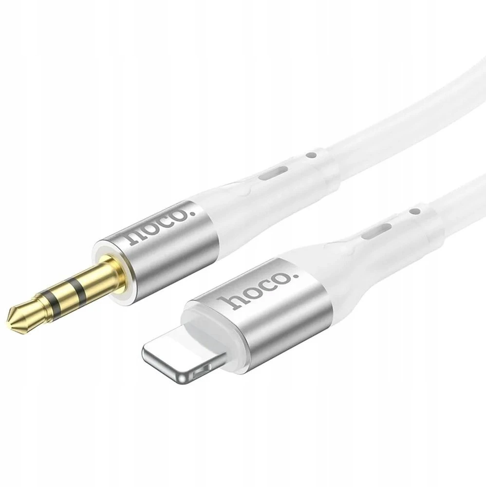 Kabelis AUX Jack 3,5 mm - Lightning Hoco 1 m UPA22 baltas