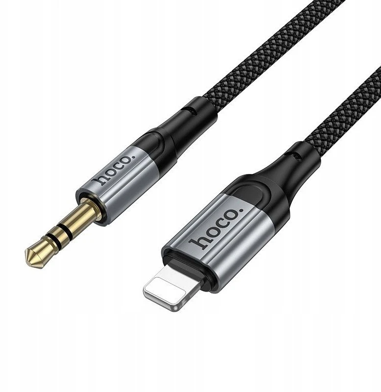 Kabelis AUX Jack 3,5 mm - Lightning Hoco 1,5 m UPA33A juodas