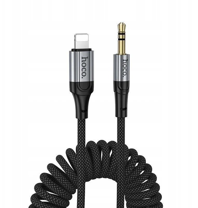 Kabelis AUX Jack 3,5 mm - Lightning Hoco 1,5 m UPA33A juodas