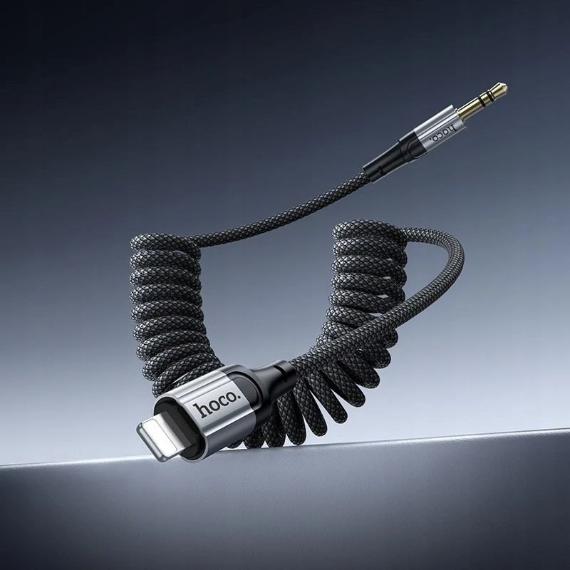 Kabelis AUX Jack 3,5 mm - Lightning Hoco 1,5 m UPA33A juodas