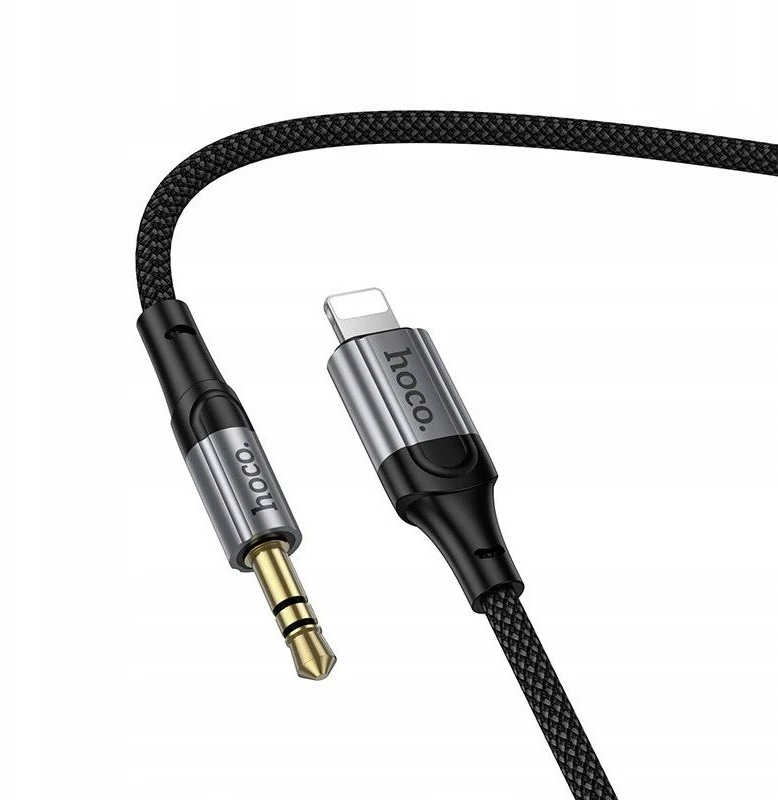 Kabelis AUX Jack 3,5 mm - Lightning Hoco 1,5 m UPA33A juodas