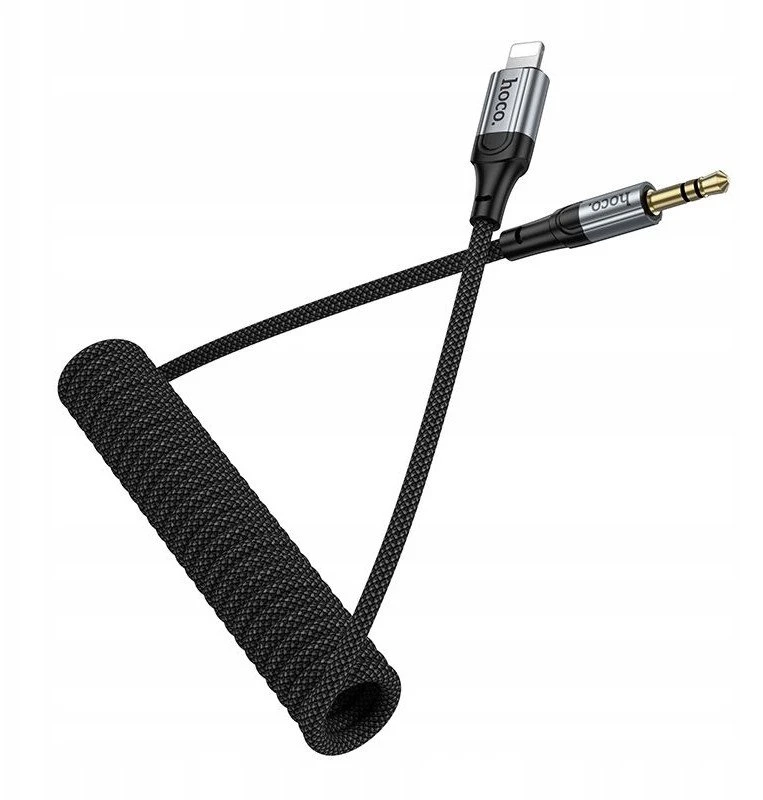 Kabelis AUX Jack 3,5 mm - Lightning Hoco 1,5 m UPA33A juodas