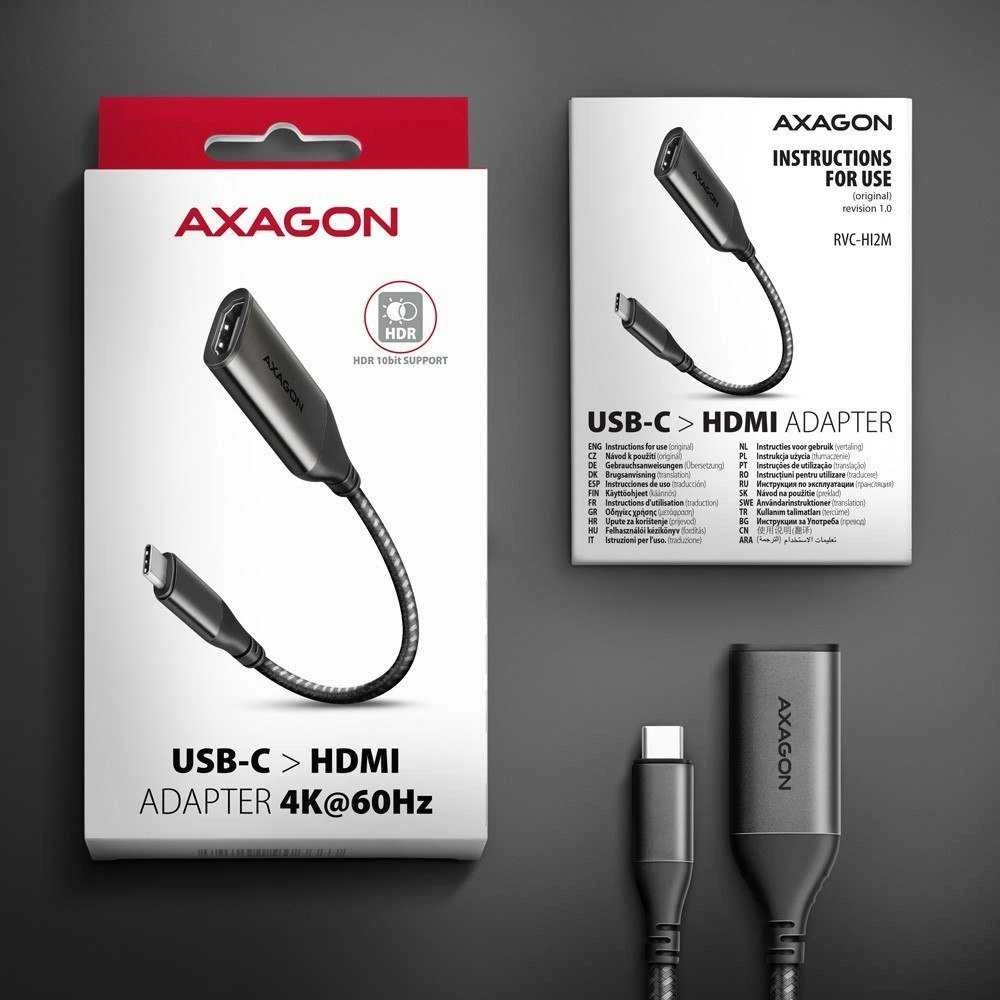AXAGON | Aktyvus keitiklis | USB-C į HDMI | 0,25 m