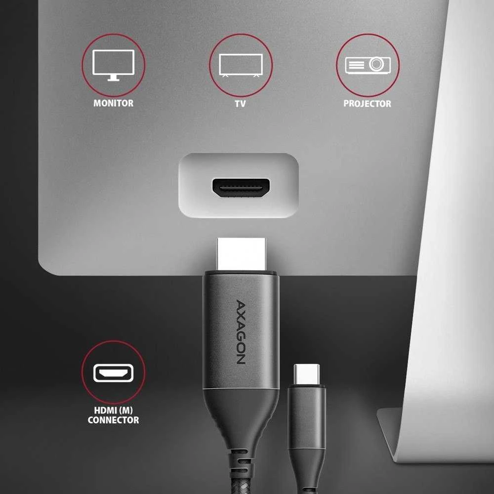 AXAGON | Aktyvus keitiklis | USB-C į HDMI | 1,8 m