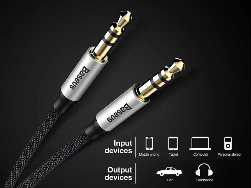 Baseus Yiven Audio Cable 3.5 male Audio M30 1.5 (Juodas)