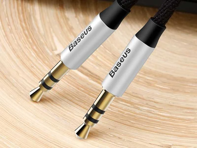 Baseus Yiven 3.5mm AUX kabelis 1m - Juodas / Sidabrinis