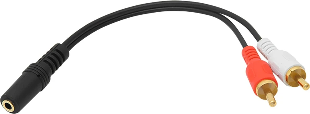 3.5 mm lizdo į 2x RCA kištukus adapteris