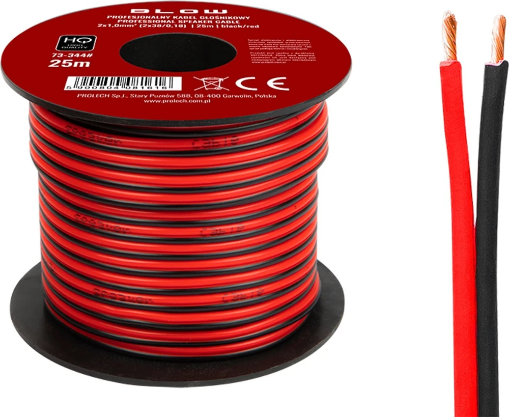 Blow garsiakalbio kabelis 2x1.00mm 25m ritėje