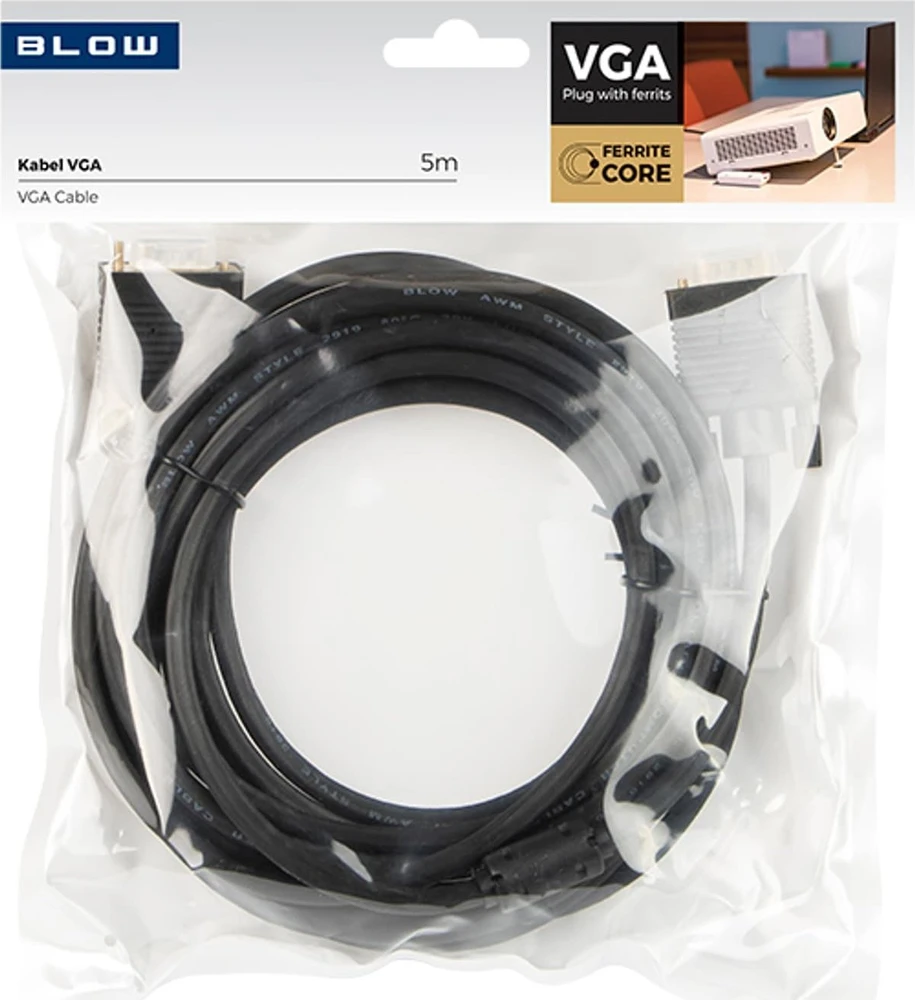 Blow Kabelis VGA - VGA CLASSIC 5M su filtru