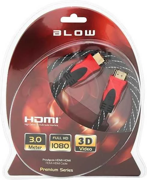 HDMI Blow 3m laidas raudonomis jungtimis