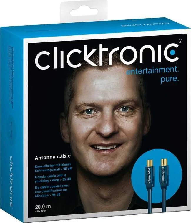 CLICKTRONIC IEC TV jungtis, 20 m antenos laidas