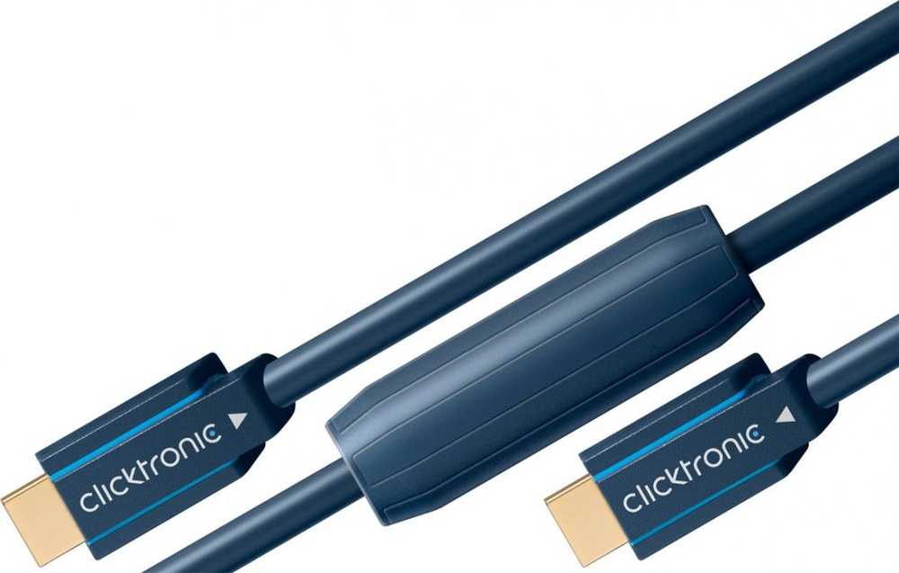 Clicktronic HDMI 2.0 High Speed su Ethernet kabeliu, aktyvus, 20 m, juodas