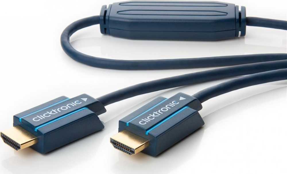 Clicktronic HDMI 2.0 High Speed su Ethernet kabeliu, aktyvus, 20 m, juodas