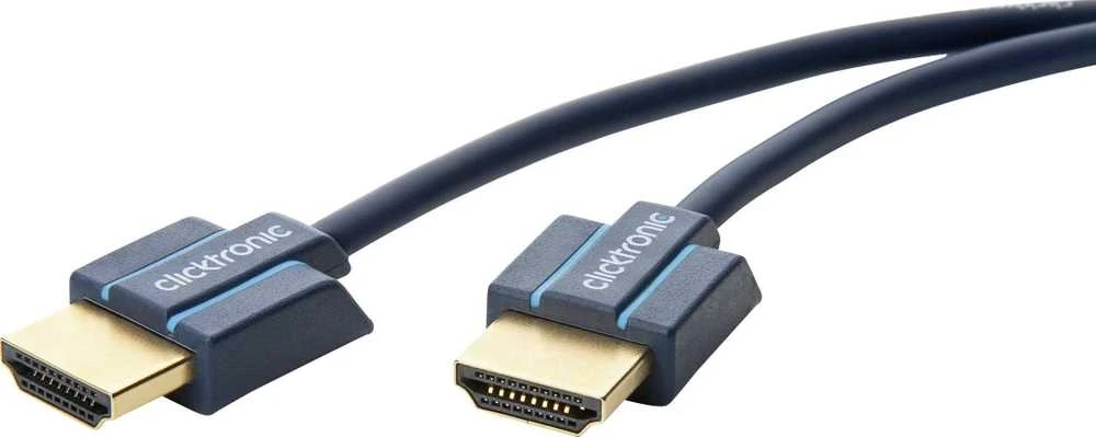 Clicktronic Ultra-Slim HDMI 2.0 didelės spartos kabelis su eterneto kabeliu, 3 m, must