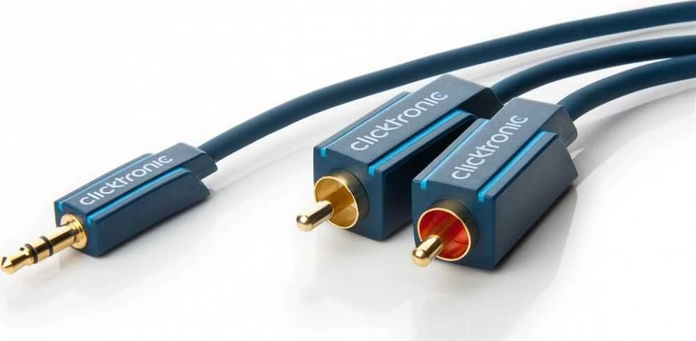 Kabelis Clicktronic Jack 3.5mm - RCA (Cinch) x2 7.5m tamsiai mėlyna (JAB-1339077)