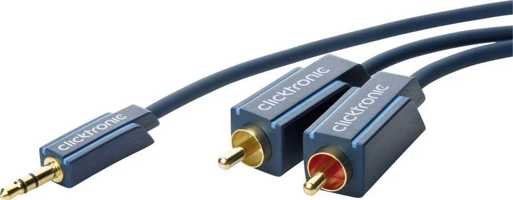 Kabelis Clicktronic Jack 3.5mm - RCA (Cinch) x2 2m tamsiai mėlyna (70467)