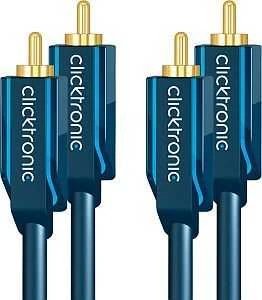 Kabelis Clicktronic RCA (Cinch) x2 - RCA (Cinch) x2 1m tamsiai mėlyna (70377)