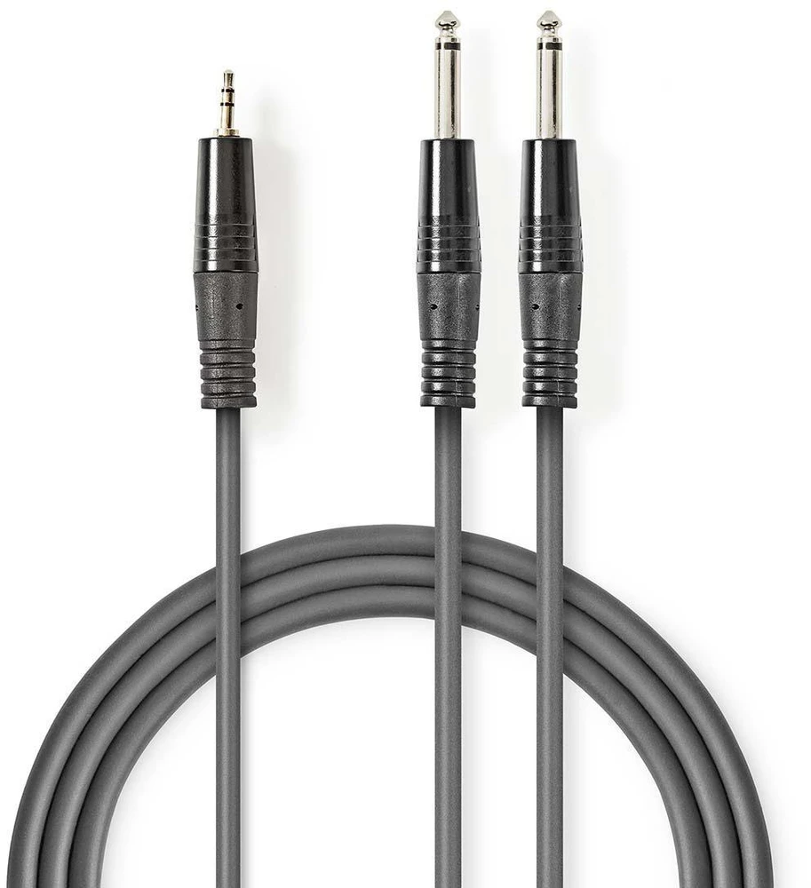 Audio laidas 3.5mm į 2x6.3mm jungtys