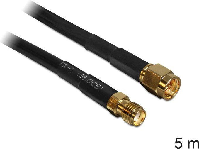 Delock 5m koaksialinis laidas su RP-SMA jungtimis