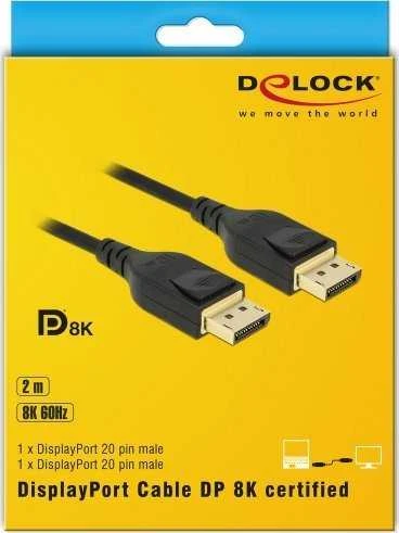 DELOCK DisplayPort kabelis 8K 60 Hz 2 m DP 8K sertifikuotas