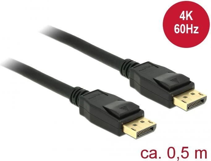 Delock DisplayPort laidas 0.5m 4K 60Hz