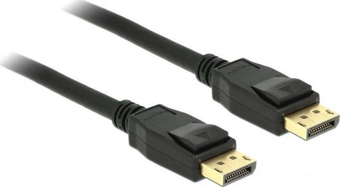 Juodas DisplayPort kabelis su auksinėmis jungtimis