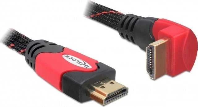 Delock kabelis, HDMI A kištukas > HDMI A kištukas kampinis 4K 1 m