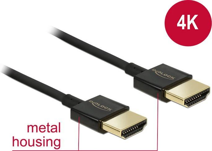 Delock HDMI laidas su auksinėmis jungtimis ir metaliniu korpusu