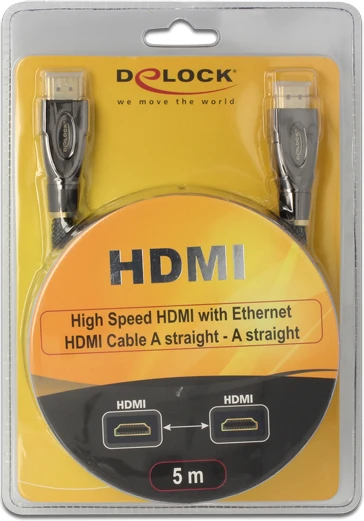 Delock kabelis HDMI A kištukas > HDMI A kištukas tiesus / tiesus 5 m Premium