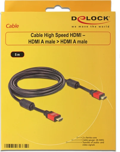Delock Cable High Speed HDMI, HDMI A kištukas > HDMI A kištukas 5 m