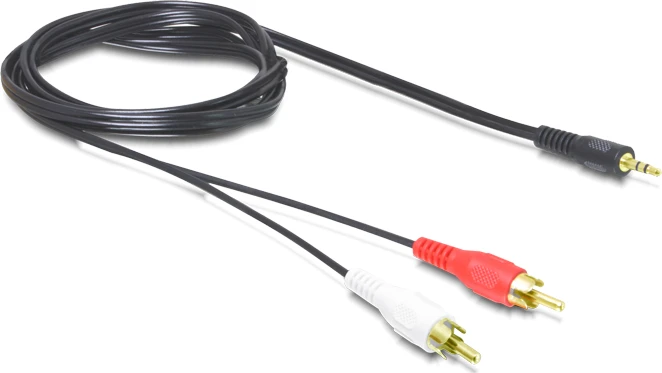 KABELIS AUDIO MINIJACK 3.5MM(M) 3 PIN->2X RCA (CHINCH)(M) 1.5M DELOCK