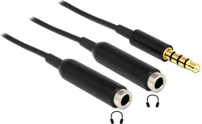 Delock skirstytuvo lizdo kištukas 3,5 mm 4 kontaktai> 2 x lizdas 3,5 mm 4 kontaktai 25 cm