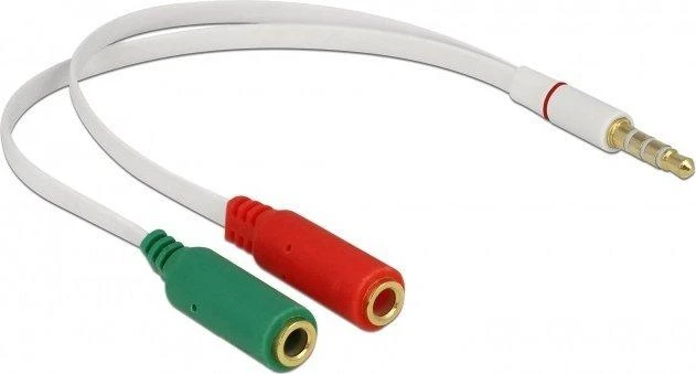 „Delock“ adapterio kabelio lizdo ausinės su 4 kontaktų kištuku > 2 x 3 kontaktų moteriška